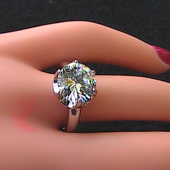 14k White Gold Filled Engagement Ring (#60) - Picture 1 of 8